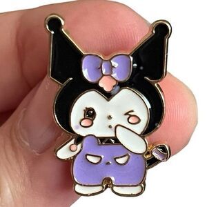 Baby Bunny Purple Kawaii Chibi Enamel Pin